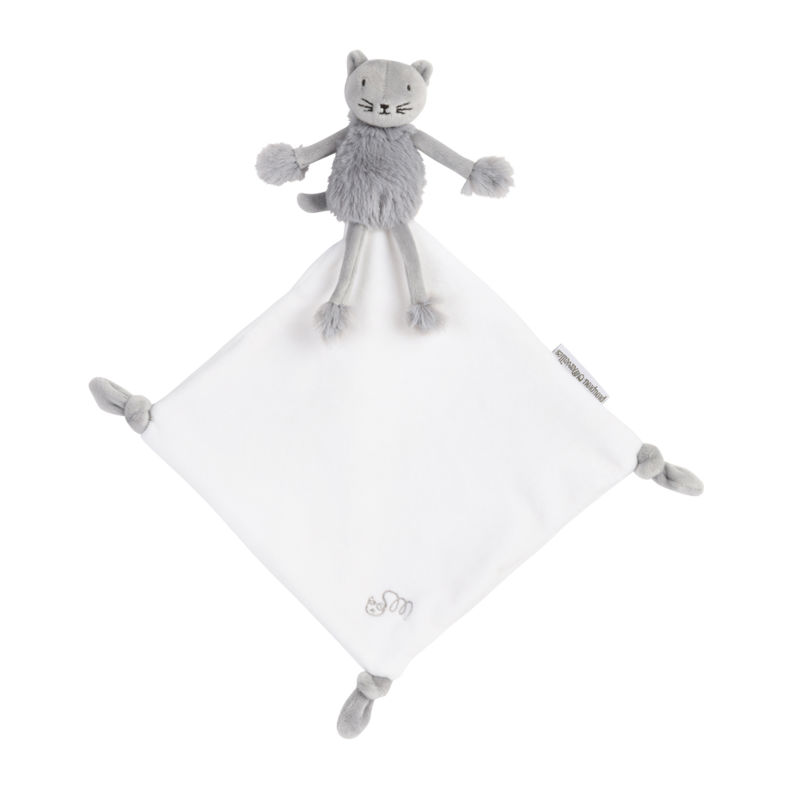  et merveilles - doux bidoux -oscar the cat baby comforter grey 35 cm 